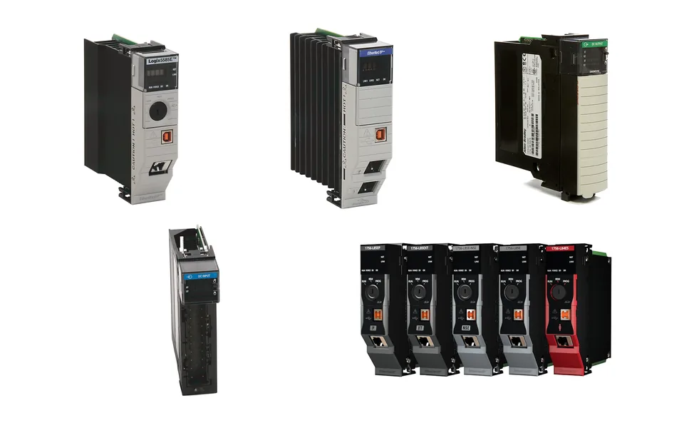 Коллаж контроллеров и модулей Allen-Bradley ControlLogix 1756