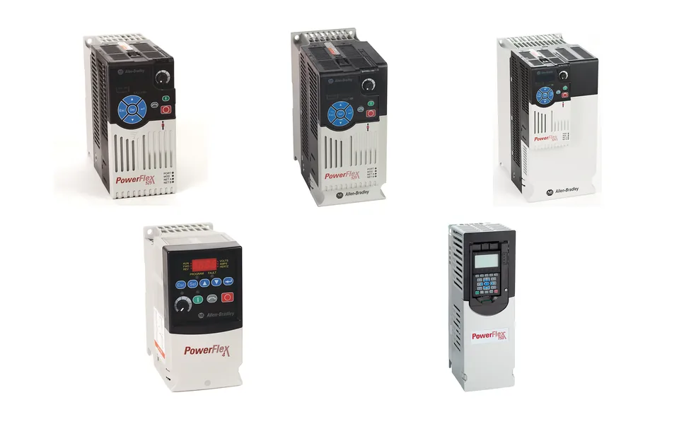 Коллаж частотных преобразователей Allen-Bradley PowerFlex